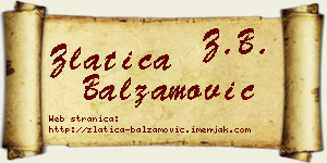 Zlatica Balzamović vizit kartica